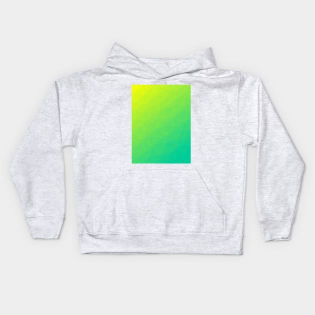 Yellow to Caribbean Green Minimal Geometric Gradient Design Kids Hoodie by love-fi